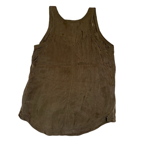 Diane Von Furstenberg Cupro Shell Top Army Green Sz 4 Excellent Condition - Picture 2 of 4